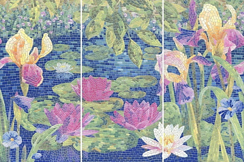 Панно HGD\A94\3x\11000RL Сад Моне лаппатированный обрезной 90x60x0,9, Kerama Marazzi (Керама Марацци)