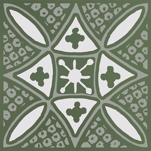 Декор KMD3STA019GN Бахия 2 зелёный глянцевый 9,8x9,8x0,7, Kerama Marazzi (Керама Марацци)