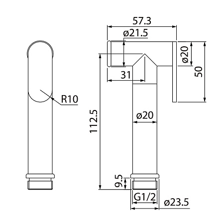 020BBLGi20 Bidet Hand Shower гигиеническая лейка черная латунь, Iddis