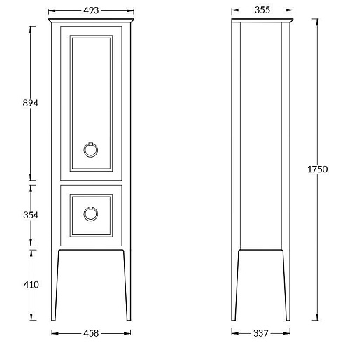 PL.C.175\NUT Пенал PLAZA Classic 175 орех, Керама Марацци