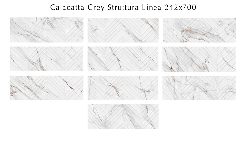 509231101 Calacatta Grey (Калакáтта Грэй) Struttura Linea плитка для стен 24,2х70, Eletto (Azori)