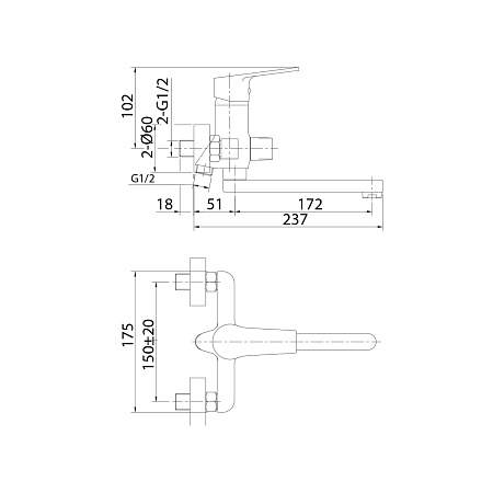 HELSB02M02 Helic смеситель для ванны, Milardo