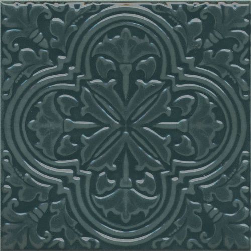 Декор KMD3STA003BN Фес зелёный тёмный глянцевый 15x15x0,77, Kerama Marazzi (Керама Марацци)