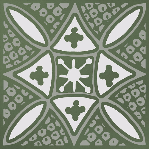 Декор KMD3STA019GN Бахия 2 зелёный глянцевый 9,8x9,8x0,7, Kerama Marazzi (Керама Марацци)