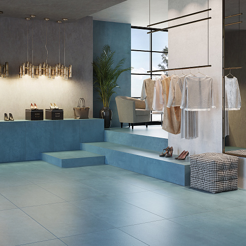 Керамогранит Гранитея G012 ArtBeton (Артбетон) Blue рельеф 60х60х10