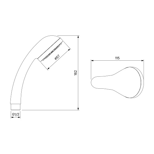 TRISBL2M10 Tring смеситель для ванны с длинным изливом, Milardo