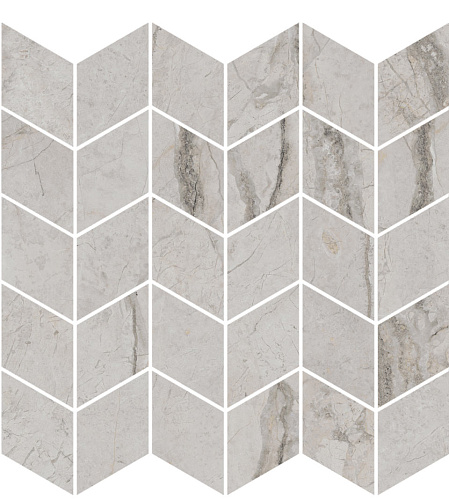 Декор KMD2MSM007BR Ифран мозаичный серый светлый глянцевый обрезной 30x31,2x0,9, Kerama Marazzi (Керама Марацци)