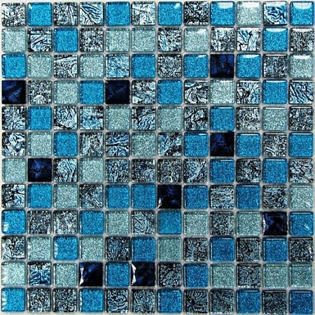 Satin Blue мозаика стеклянная 30х30, Bonaparte (Бонапарт)