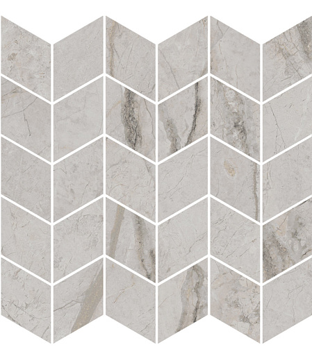 Декор KMD2MSM007BR Ифран мозаичный серый светлый глянцевый обрезной 30x31,2x0,9, Kerama Marazzi (Керама Марацци)