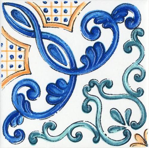 Декор STG\A454\5232 Капри майолика глянцевый 20x20x0,69, Kerama Marazzi (Керама Марацци)