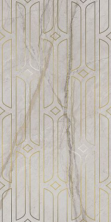 Декор KMD3STA029BR Ифран серый светлый глянцевый обрезной 60x119,5x0,9, Kerama Marazzi (Керама Марацци)