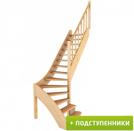 Лестница ЛС-07м/5 П с подступенками сосна (4уп), Profi&Hobby