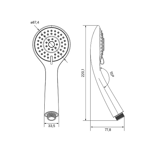 3803F87M18 Hand Shower лейка для душа 3F, Milardo