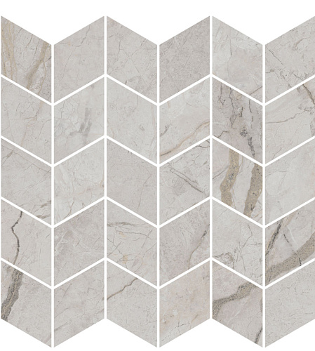 Декор KMD2MSM007BR Ифран мозаичный серый светлый глянцевый обрезной 30x31,2x0,9, Kerama Marazzi (Керама Марацци)