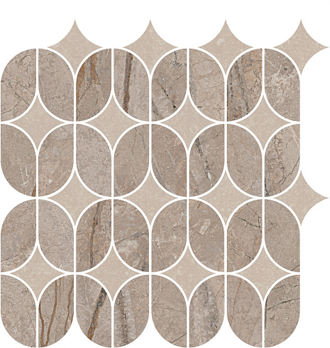 Декор KMD2HID014BR Ифран наборный бежевый светлый глянцевый обрезной 30x32,5x0,9, Kerama Marazzi (Керама Марацци)