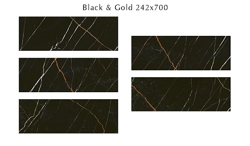 508111201 Black &amp; Gold (Блэ́к Энд Го́лд) плитка для стен 24,2х70, Eletto (Azori)