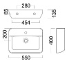 PLR.wb.55.02 Раковина PLAZA подвесная 55, белая глянцевая , Kerama Marazzi