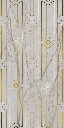 Декор KMD3STA029BR Ифран серый светлый глянцевый обрезной 60x119,5x0,9, Kerama Marazzi (Керама Марацци)