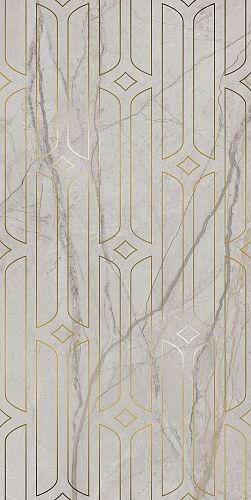 Декор KMD3STA029BR Ифран серый светлый глянцевый обрезной 60x119,5x0,9, Kerama Marazzi (Керама Марацци)