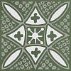 Декор KMD3STA019GN Бахия 2 зелёный глянцевый 9,8x9,8x0,7, Kerama Marazzi (Керама Марацци)