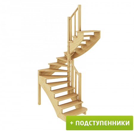 Лестница К-003м/1 П сосна с подступенками (6 уп), Profi&Hobby