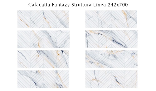 509241101 Calacatta Fantasy (Калакáтта Фэ́нтэзи) Struttura Linea плитка для стен 24,2х70, Eletto (Azori)