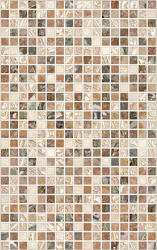 122863 Мозайка нео коричневая глянцевая плитка для стен 25х40, Pieza ROSA