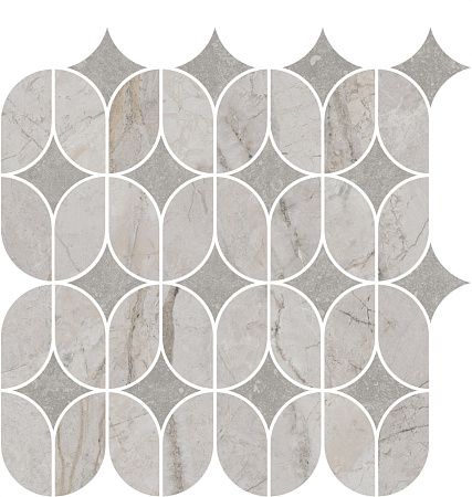 Декор KMD2HID004BR Ифран наборный серый светлый глянцевый обрезной 30x32,5x0,9, Kerama Marazzi (Керама Марацци)