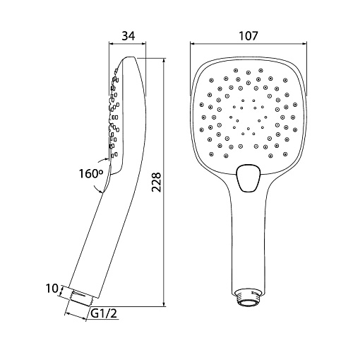 0803F00i18 Hand Shower душевая лейка с кнопкой 080, Iddis