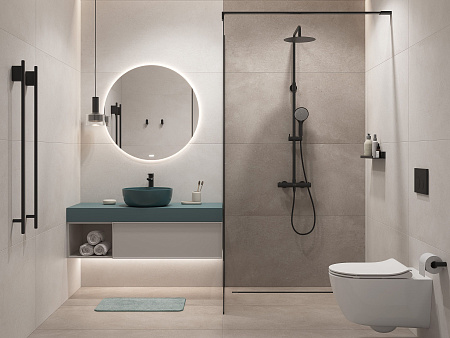 A17123 Futura (Футура) тонкий Soft Concrete серый ректификат керамогранит 60х120, Cersanit