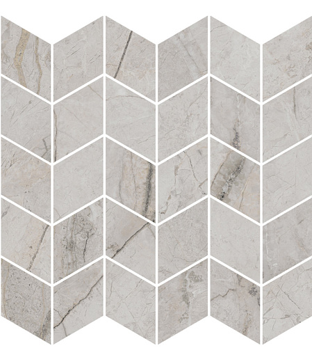 Декор KMD2MSM007BR Ифран мозаичный серый светлый глянцевый обрезной 30x31,2x0,9, Kerama Marazzi (Керама Марацци)