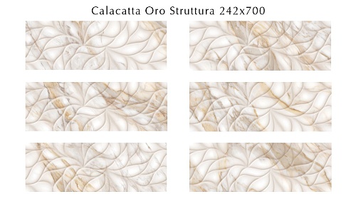 508181101 Calacatta Oro (Калакáтта Óро) Struttura плитка для стен 24,2х70, Eletto (Azori)