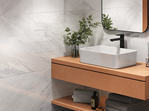 Керамогранит A17120 Futura (Футура) тонкий Classy Marble полированный белый ректификат 60х120, Cersanit