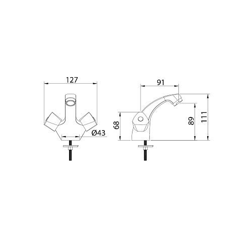 TRISB01M01 Tring смеситель для умывальника, Milardo