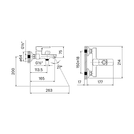 BILSB00i02WA Bild смеситель для ванны, Iddis