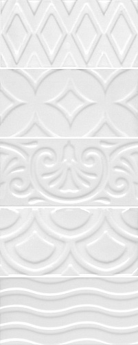 Плитка 16017 Авеллино белый структура mix глянцевый 7,4x15x0,82, Kerama Marazzi (Керама Марацци)