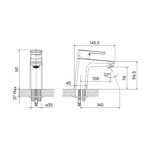 BILSB00i01 Bild смеситель для умывальника, Iddis