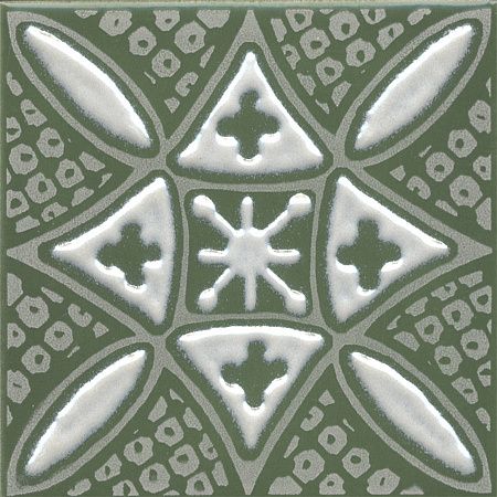 Декор KMD3STA019GN Бахия 2 зелёный глянцевый 9,8x9,8x0,7, Kerama Marazzi (Керама Марацци)