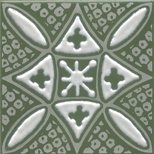 Декор KMD3STA019GN Бахия 2 зелёный глянцевый 9,8x9,8x0,7, Kerama Marazzi (Керама Марацци)