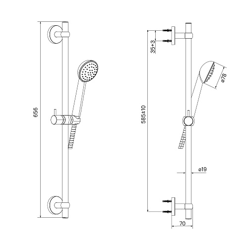 NIA1F65M16 Niagara душевой гарнитур, Milardo