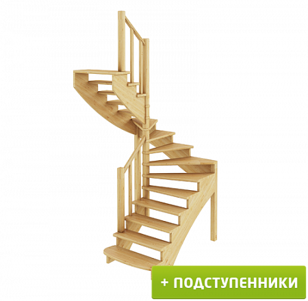 Лестница К-003м/1 Л с подступенками сосна (6 уп), Profi&Hobby