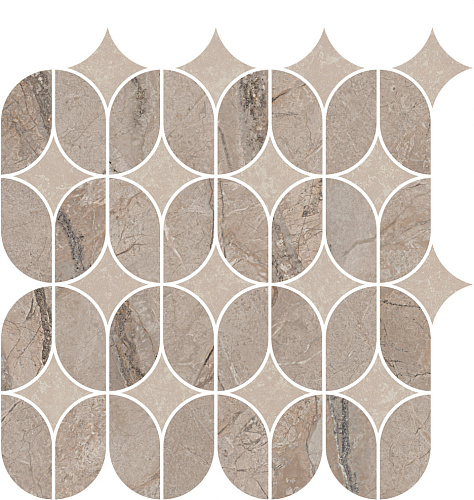 Декор KMD2HID014BR Ифран наборный бежевый светлый глянцевый обрезной 30x32,5x0,9, Kerama Marazzi (Керама Марацци)