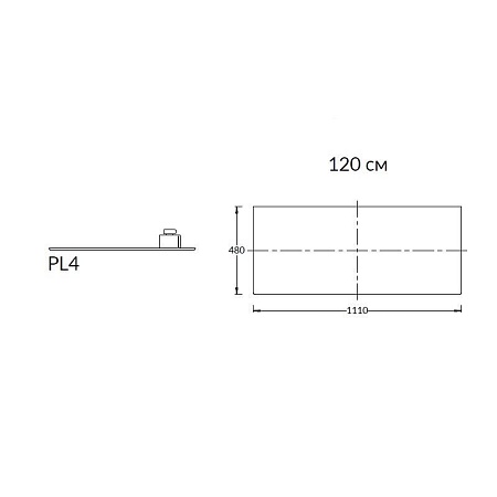 PL4.DL500900R\120 Керам. спец. изделие декор. Фондамента серый 48*111 без отверстий, Керама Марацци