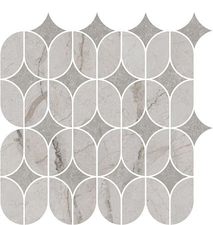 Декор KMD2HID004BR Ифран наборный серый светлый глянцевый обрезной 30x32,5x0,9, Kerama Marazzi (Керама Марацци)