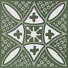 Декор KMD3STA019GN Бахия 2 зелёный глянцевый 9,8x9,8x0,7, Kerama Marazzi (Керама Марацци)