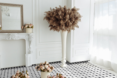 Коллекция метлахской плитки Петергоф белый/черный 29,2х29,2, Keramark (Керамарк)