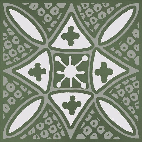 Декор KMD3STA019GN Бахия 2 зелёный глянцевый 9,8x9,8x0,7, Kerama Marazzi (Керама Марацци)