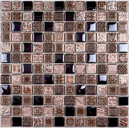 Sudan мозаика стеклянная с камнем 30х30, Bonaparte (Бонапарт)