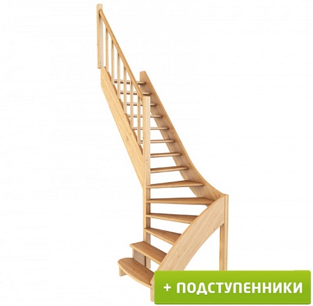 Лестница ЛС-07м/5 Л с подступенками сосна (4уп), Profi&Hobby