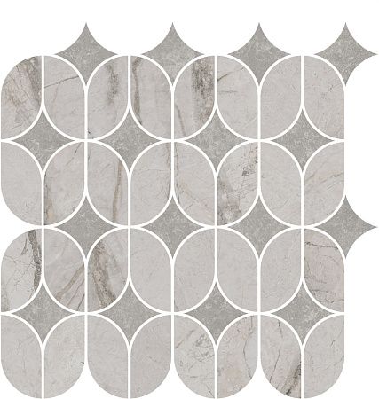 Декор KMD2HID004BR Ифран наборный серый светлый глянцевый обрезной 30x32,5x0,9, Kerama Marazzi (Керама Марацци)